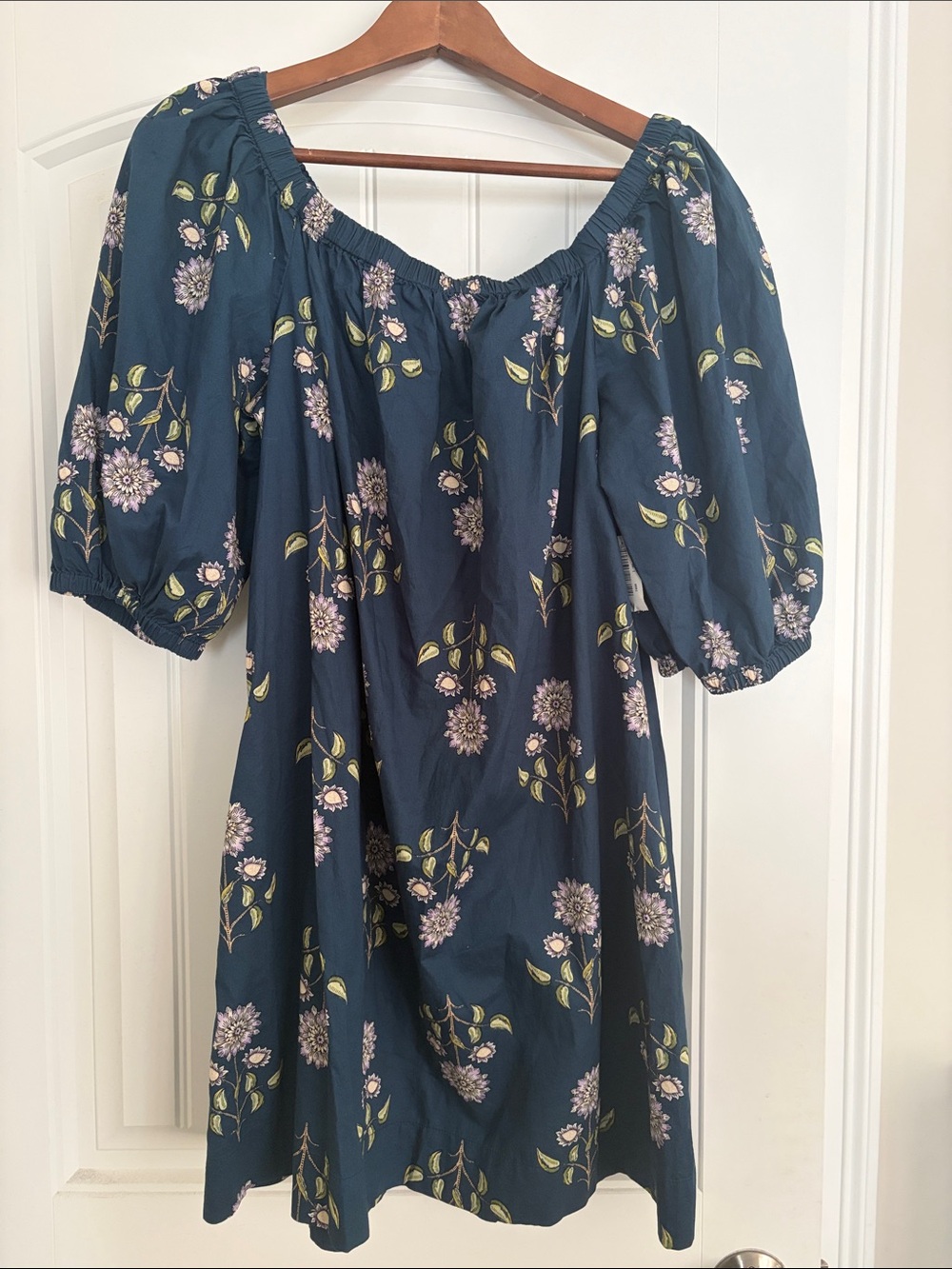 Old Navy Teal Blue Floral Off-Shoulder Mini Dress- new with tags